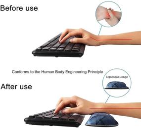 img 1 attached to Holilife Ergonomic Keyboard Wrist Rest and Mouse Pad Set with Memory Foam Support, Non-Slip Rubber Base for Pain Relief, Home Office, Laptop, Computer, Gaming, and Painting