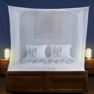 🦟 premium universal mosquito net for single to king-sized beds – dual side openings, 6 hanging loops – stylish rectangular shape for home or travel – complete bed canopy kit & carrying bag included logo