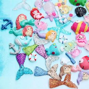 img 3 attached to 🌈 Colorful Slime Charms Set: Mermaid Tail, Unicorn, Ducks, and Animals – Perfect for Kids and Adults Craft Making, Ornament Scrapbook DIY Crafts – Includes 100pcs Resin Flatback Slime Beads