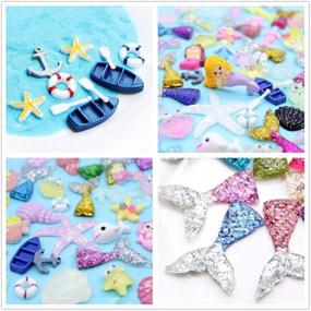 img 2 attached to 🌈 Colorful Slime Charms Set: Mermaid Tail, Unicorn, Ducks, and Animals – Perfect for Kids and Adults Craft Making, Ornament Scrapbook DIY Crafts – Includes 100pcs Resin Flatback Slime Beads