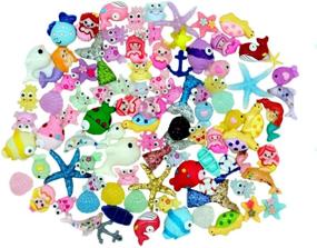 img 4 attached to 🌈 Colorful Slime Charms Set: Mermaid Tail, Unicorn, Ducks, and Animals – Perfect for Kids and Adults Craft Making, Ornament Scrapbook DIY Crafts – Includes 100pcs Resin Flatback Slime Beads