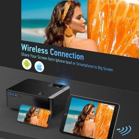 img 2 attached to 📽️ DBPOWER 7000L HD WiFi Mini Projector: Portable, 1080P, Sync Screen with iOS/Android, Carrying Case & Zoom - Ideal for Home Movies, Smartphone/Laptop/PC/DVD/TV/PS4 Compatible