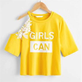 img 3 attached to T Shirt Digging Shoulder Applique Pattern Girls' Clothing