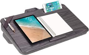 img 3 attached to 📚 LapGear Elevation Lap Desk with Booster Cushion -Gray Woodgrain - 17.3 Inch Laptop Compatibility - Style No. 87965