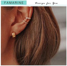 img 3 attached to FAMARINE Plated Huggie Earrings Minimalist