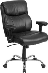 img 3 attached to 💺 Flash Furniture HERCULES Series Big & Tall 400 lb. Rated Black LeatherSoft Ergonomic Task Office Chair with Clean Line Stitching and Arms: Ultimate Comfort and Durability for Heavy-Duty Use