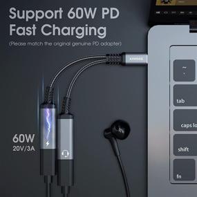 img 2 attached to 🔌 ZOOAUX USB C разветвитель - адаптер для двух USB C наушников и зарядки, 2-в-1 аудио-донгл с кабелем и быстрой зарядкой 60W PD. Поддерживает звонки и музыку для Pixel 4 3 XL, Galaxy S21 S20+ S20 Note 20 10, Xperia.