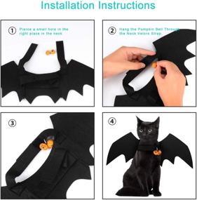 img 1 attached to PetLoft Cat Halloween Costume Bat Wings with 2 Pumpkin Bells – Adjustable for Cats and Small Dogs
