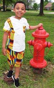 img 3 attached to 👕 Shenbolen African Ankara Clothing for Boys - 2X Large Size