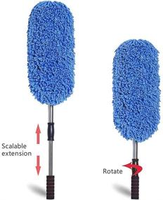 img 1 attached to 🚗 Lint-Free Car Duster with Extendable Handle - Ideal for Exterior and Interior Use - Scratch-Free Microfiber Technology - Pack of 3