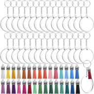 🔑 duufin 120 pcs acrylic keychain blanks set: clear circle blanks, rings, tassels & jump rings for diy crafts logo