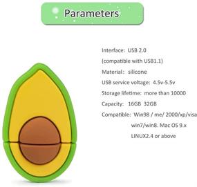 img 3 attached to LEIZHAN Милая флешка-авокадо USB 16 ГБ - Сохранитель изображений фруктов, флеш-накопитель для хранения данных и подарков