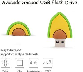 img 4 attached to LEIZHAN Милая флешка-авокадо USB 16 ГБ - Сохранитель изображений фруктов, флеш-накопитель для хранения данных и подарков
