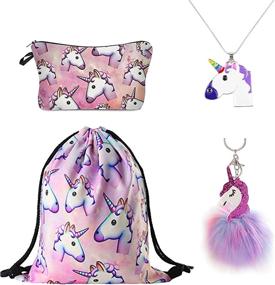 img 4 attached to 🦄 DRESHOW Unicorn Drawstring Backpack: Perfect Kids' Backpacks for Magical Adventures