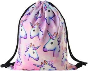 img 3 attached to 🦄 DRESHOW Unicorn Drawstring Backpack: Perfect Kids' Backpacks for Magical Adventures