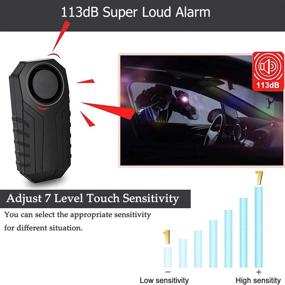 img 2 attached to 🚲 Bicycle Alarm: Wireless Anti-Theft Security System for Bike, Motorcycle, Car, and Scooter - Waterproof, 113db Super Loud (Remote Control Included)