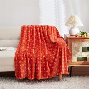 img 2 attached to 🎄 Cozy up to Winter: Festive Christmas Throw Blankets - Red Snowflake Design for Couch, Sofa, and Bed