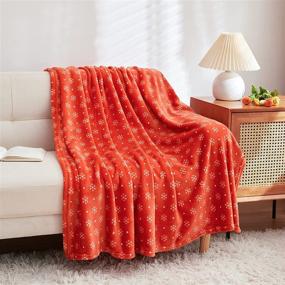 img 3 attached to 🎄 Cozy up to Winter: Festive Christmas Throw Blankets - Red Snowflake Design for Couch, Sofa, and Bed