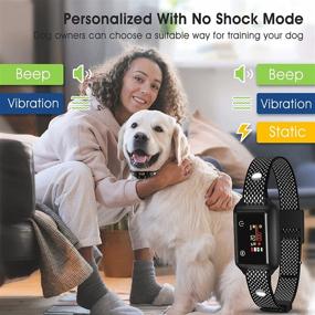 img 2 attached to 🐶 Rechargeable Nzonpet Dog Bark Collar for Large Dogs - 6-Level Beep, Vibration, and Shock - IP68 Shock Collar for Medium Dogs - Touch Screen - Latest Automatic No Bark Collar