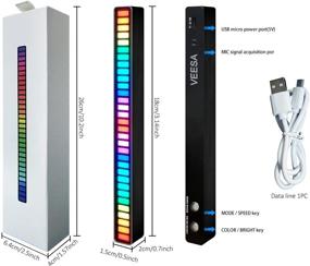 img 3 attached to 🎵 VEESA RGB Sound-Controlled Rhythm Lights for Car, Gaming Room Decoration, Desktop, DJ Studio - 32 LED 18 Colors Audio Spectrum Analyzer, Voice-Activated Atmosphere Light, Car Music Level Lights