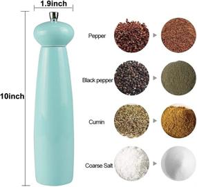 img 3 attached to 🌿 Macron Blue 10-inch Beech Wooden Salt or Pepper Grinder with Adjustable Ceramic Rotor - Stylish Wood Pepper Grinder for Your Kitchen