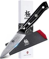 🔪 kyoku 3.5" paring knife - shogun series - japanese vg10 steel core damascus blade - with protective sheath & travel case logo