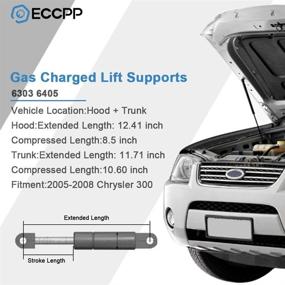 img 3 attached to 🚗 Поддержка подъема ECCPP для багажника и капота Храйслер 300 2005-2008 - совместимо с деталями 6405 6303, комплект из 4 амортизаторов - идеальный аксессуар для владельцев Храйслер 300!