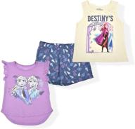 disney girls 3pc shirts: stylish short tops, tees & blouses for girls' clothing logo