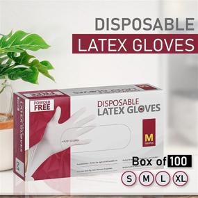 img 3 attached to 🧤 Powder-Free Large Box of 100 General Purpose Disposable Latex Gloves