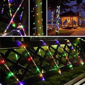 img 1 attached to 🌞 Enhance Your Outdoor Space with Solar Rope Lights: Waterproof, Remote-controlled, 8 Modes, 33ft 100 LED RGB Tube Lights, Ideal for Decorative Lighting - 1 Pack