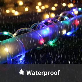 img 2 attached to 🌞 Enhance Your Outdoor Space with Solar Rope Lights: Waterproof, Remote-controlled, 8 Modes, 33ft 100 LED RGB Tube Lights, Ideal for Decorative Lighting - 1 Pack