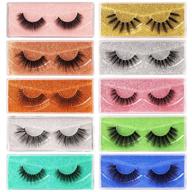 🌸 lanflower lashes: 10 styles of natural look 3d faux mink false eyelashes with portable boxes logo