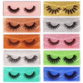 img 4 attached to 🌸 Lanflower Lashes: 10 Styles of Natural Look 3D Faux Mink False Eyelashes with Portable Boxes