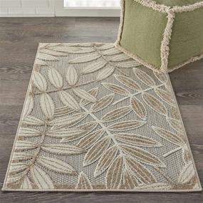 img 4 attached to 🌺 Nourison Aloha 2'8"x4' Natural Indoor/Outdoor Floral Area Rug (3'x4')