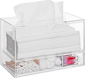 img 3 attached to Contemporary Acrylic Countertop Storage Drawer with Convenient Tissue Dispenser - Versatile Cosmetic Organizer Box