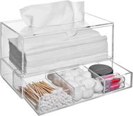 contemporary acrylic countertop storage drawer with convenient tissue dispenser - versatile cosmetic organizer box logo