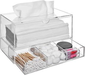 img 4 attached to Contemporary Acrylic Countertop Storage Drawer with Convenient Tissue Dispenser - Versatile Cosmetic Organizer Box