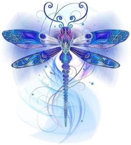 img 4 attached to 🐉 SKRYUIE 5D Diamond Painting Blue Dragonfly Kit: Full Drill, DIY Rhinestone Craft Set 30x40cm