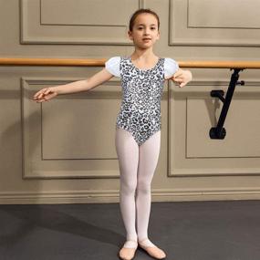 img 3 attached to Girls Gymnastics Leotards with Ruffle Sleeve: Sparkling Dancewear Ballet Unitard Outfits for 7-8 Year Olds by Kids4ever