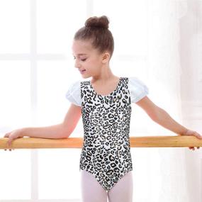 img 2 attached to Girls Gymnastics Leotards with Ruffle Sleeve: Sparkling Dancewear Ballet Unitard Outfits for 7-8 Year Olds by Kids4ever