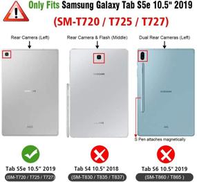 img 3 attached to Чехол Fintie для Samsung Galaxy Tab S5e - многофункциональный чехол с автоматическим режимом сна и функцией подставки для просмотра под разными углами, черный