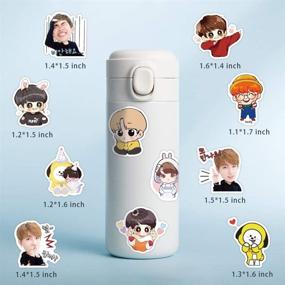 img 1 attached to 🎵 BTS Stickers: 80Pcs Kpop Cut Vinyl Decals for Laptop, Luggage, iPhone, Car & More - Waterproof Stickers for Kids, Girls, Boys