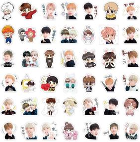 img 3 attached to 🎵 BTS Stickers: 80Pcs Kpop Cut Vinyl Decals for Laptop, Luggage, iPhone, Car & More - Waterproof Stickers for Kids, Girls, Boys