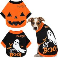 pedgot 2-pack pet clothes: pumpkin dog t-shirt | soft cotton funny pet costumes | puppy supplies логотип