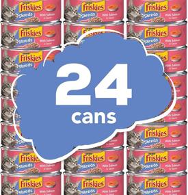 img 2 attached to Purina Friskies Wet Cat Food, Salmon Shreds in Sauce - (24) 5.5 oz. Cans