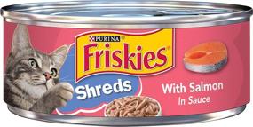 img 4 attached to Purina Friskies Wet Cat Food, Salmon Shreds in Sauce - (24) 5.5 oz. Cans