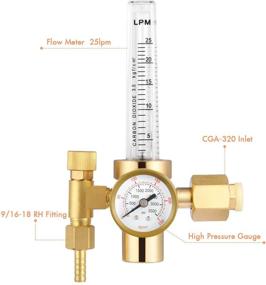 img 3 attached to 🔥 Premium Copper Gas Regulator for Mig/Tig Welding Machines: Reboot CO2 Gas Regulator with Full Copper Flowmeter Valve - A Must-Have Welding Accessory!