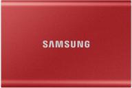 🔴 renewed samsung portable ssd t7 500gb usb 3.2 external solid state drive red logo