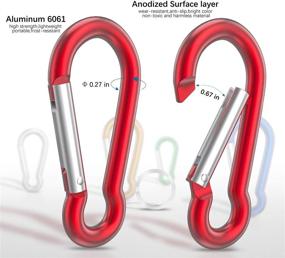 img 1 attached to 🔗 Sprookber Aluminum Carabiner Clips - Set of 10, Keychain Spring Snap Hooks"