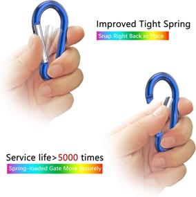 img 2 attached to 🔗 Sprookber Aluminum Carabiner Clips - Set of 10, Keychain Spring Snap Hooks"